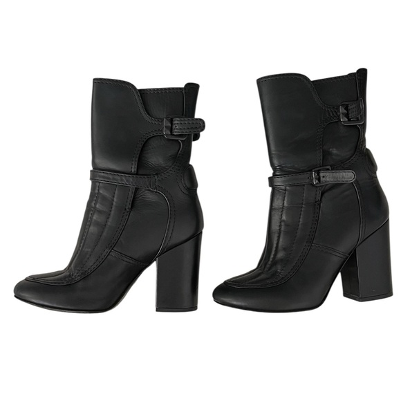 Zadig & Voltaire & Laurence Dacade Black Heeled Boots with Buckle Detail - Picture 10 of 13
